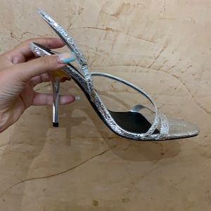 Silver zara heels